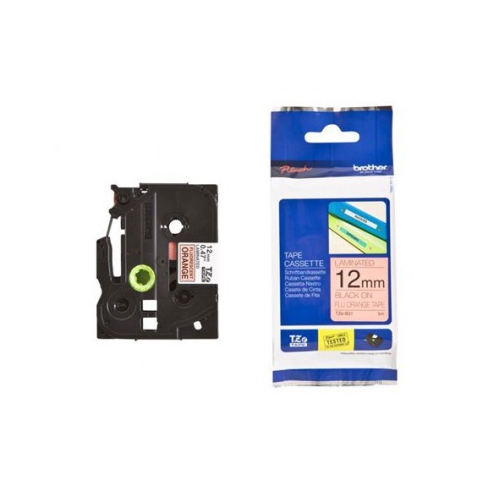 Fita Original Brother TZeB31 Preto/Laranja 12mm