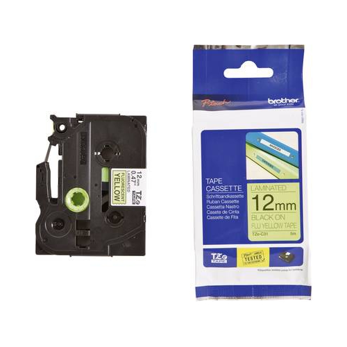 Fita Original Brother TZeC31 Preto/Amarelo 12mm