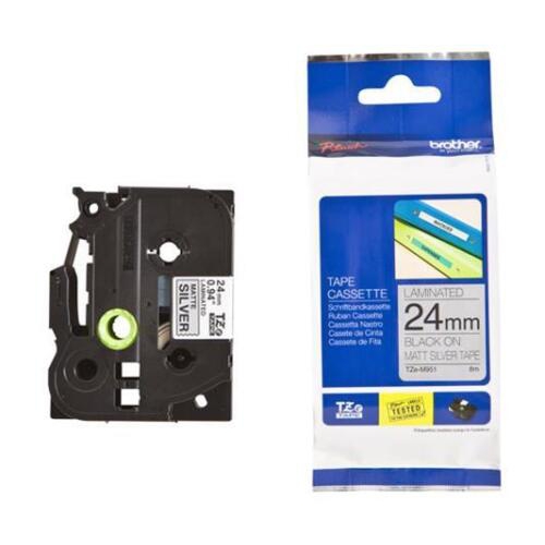 Fita Original Brother TZeM951 Preto/Matel 24mm