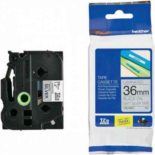 Fita Original Brother TZeM961 Preto/Metal 36mm