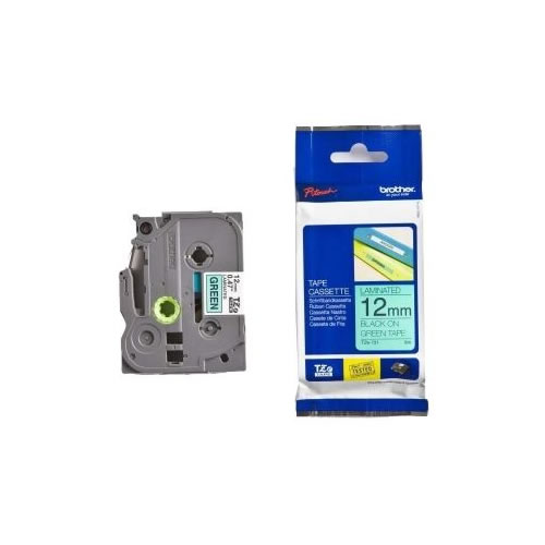 Fita Grav. Orig. Brother 12mmx8mts Verde/Preto