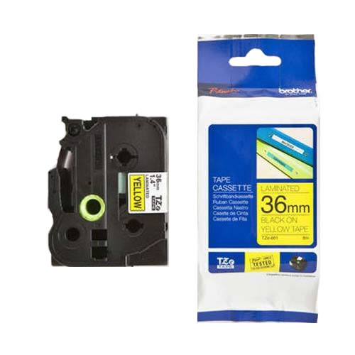 Fita Grav. Orig. Brother 36mmx8mt Amarelo/Preto SA